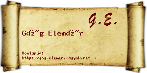 Góg Elemér névjegykártya