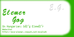 elemer gog business card